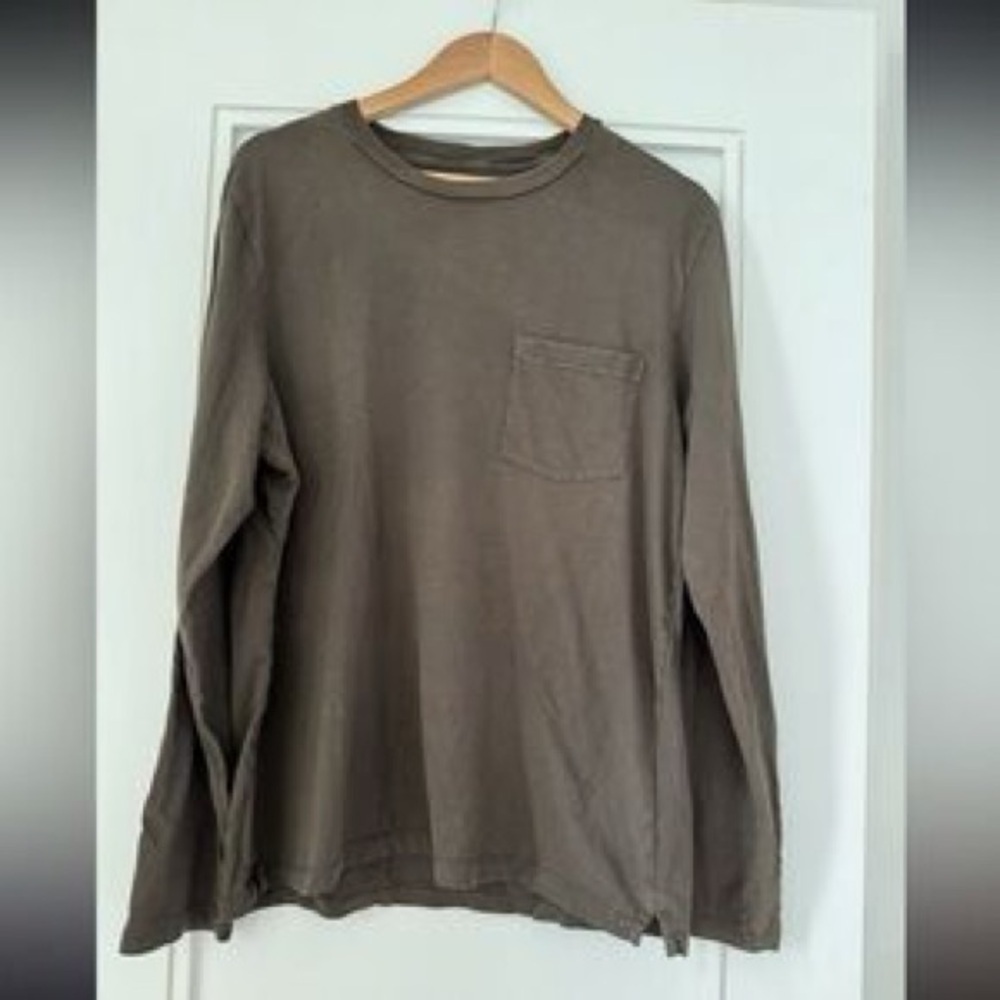Club Monaco Long Sleeve Pocket Tee Black Size XL 100% Cotton